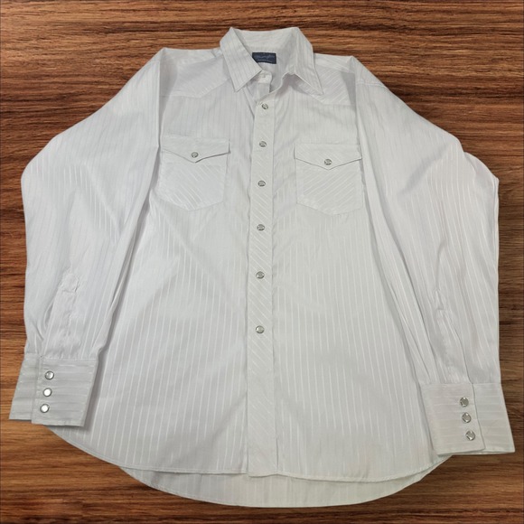 Vintage Wrangler Western Shirt Striped Long Sleeve Cowboy Rodeo XL‎ - Picture 1 of 6